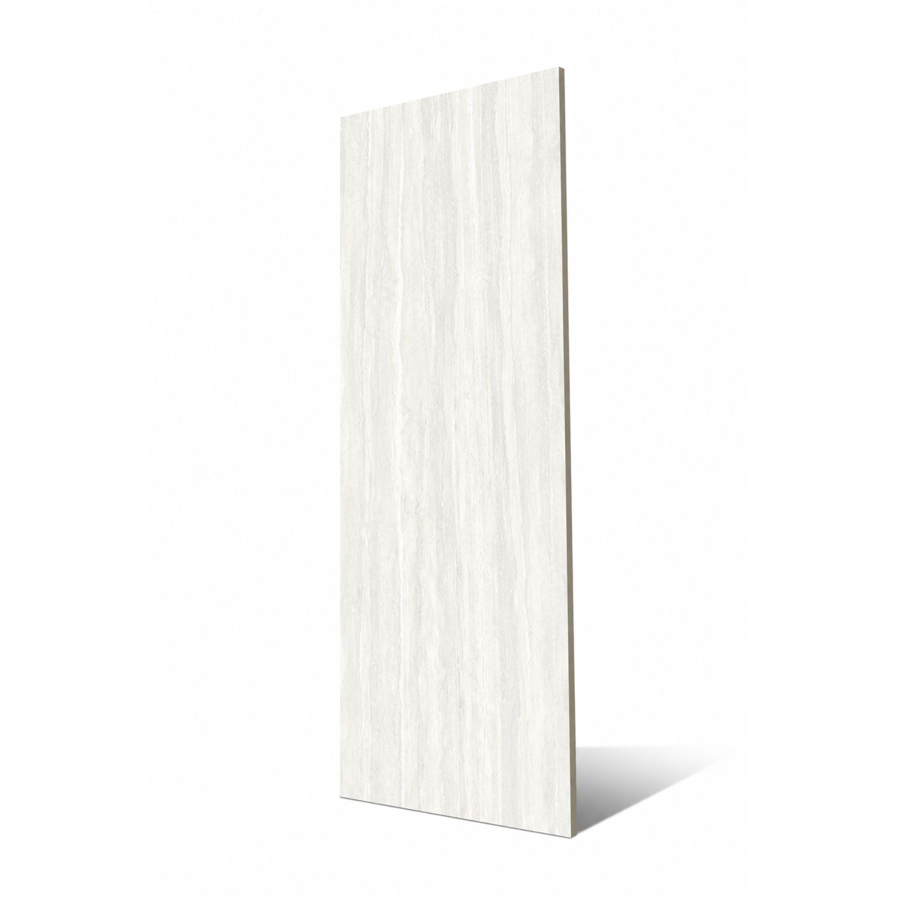 Travertino Silver matt porcelain slab in 120x280cm with 6mm thickness, offering a refined travertine look for premium floors, walls and luxury interiors.