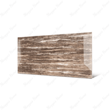 Travertino Texo Brown 80x160cm 9 mm high glossy porcelain tiles. Luxurious brown marble-look floor & wall tiles for UAE interiors.