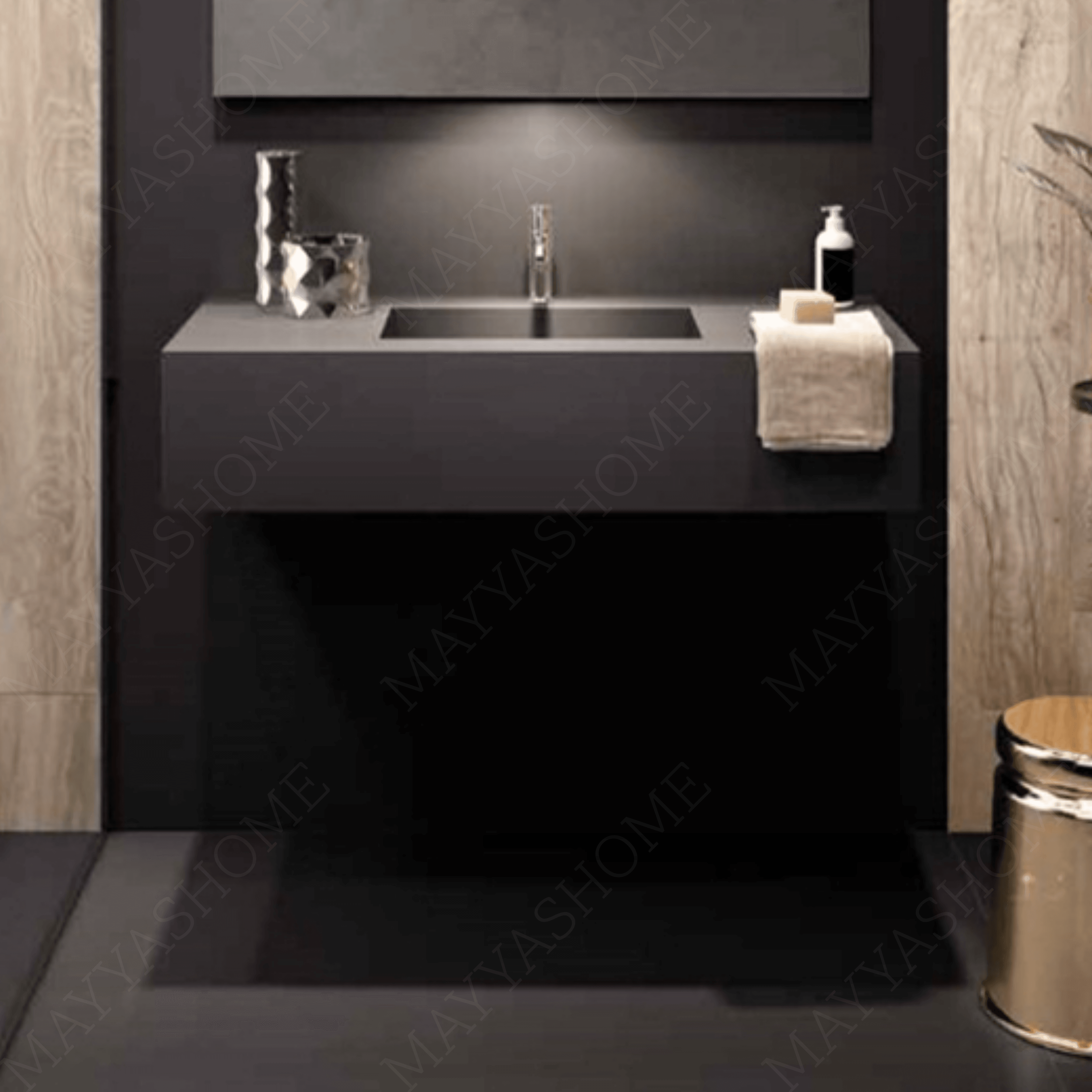 Uni Dark Black 120x240cm matt porcelain tile. Deep black finish with smooth matt surface, 09mm durable porcelain for walls and floors.