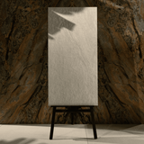 Urban Graphite porcelain tile 60x120cm 2mm thickness, graphite stone look design, durable porcelain tile for modern floors and walls.
