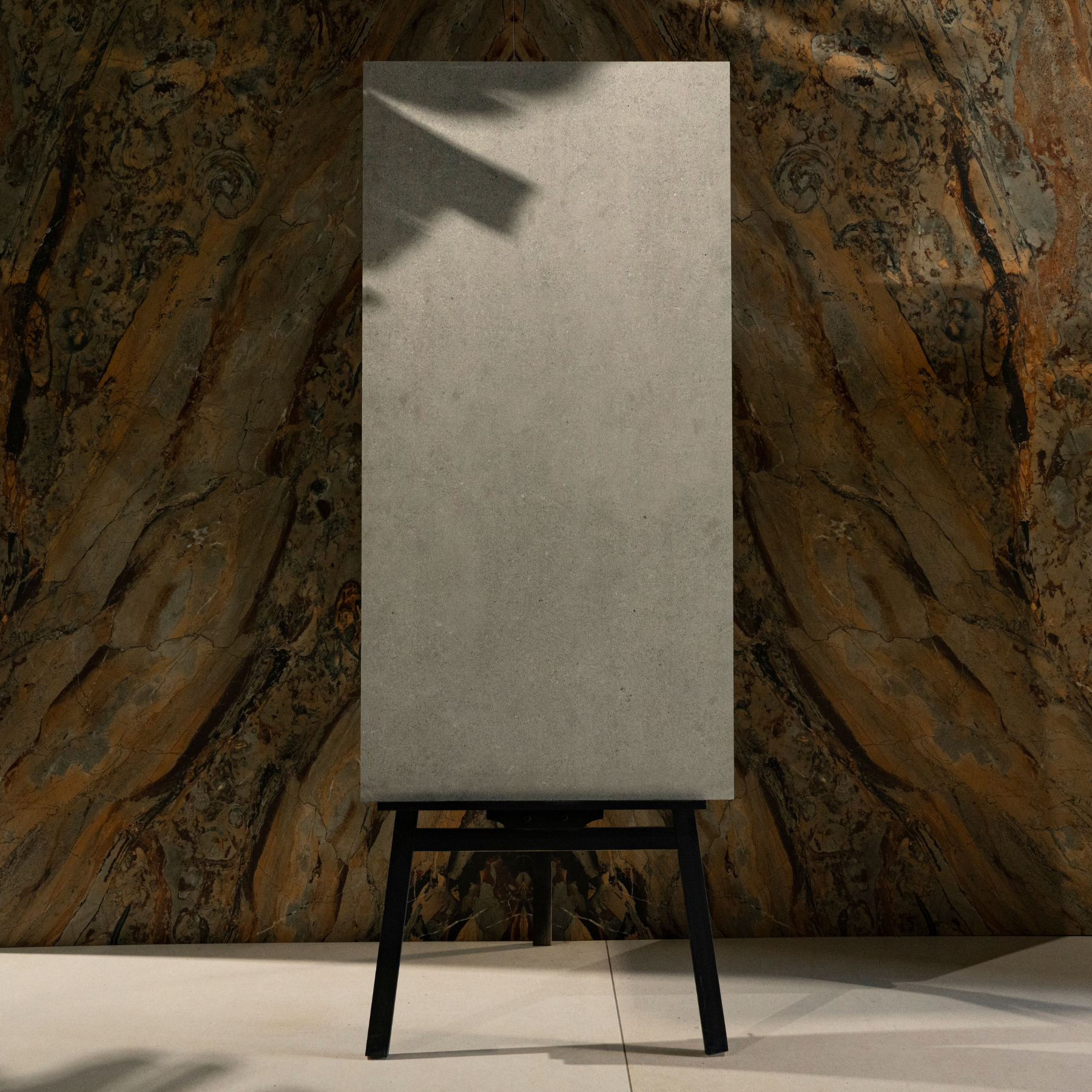 Urban Stone Gris porcelain tile 60x120cm 2mm thickness, grey stone look design, durable porcelain tile for modern floors and walls.