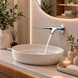 Wall-mounted telescopic single-water washbasin tap with timed shut-off and lever control for healthcare, hospitality and commercial washrooms in UAE.