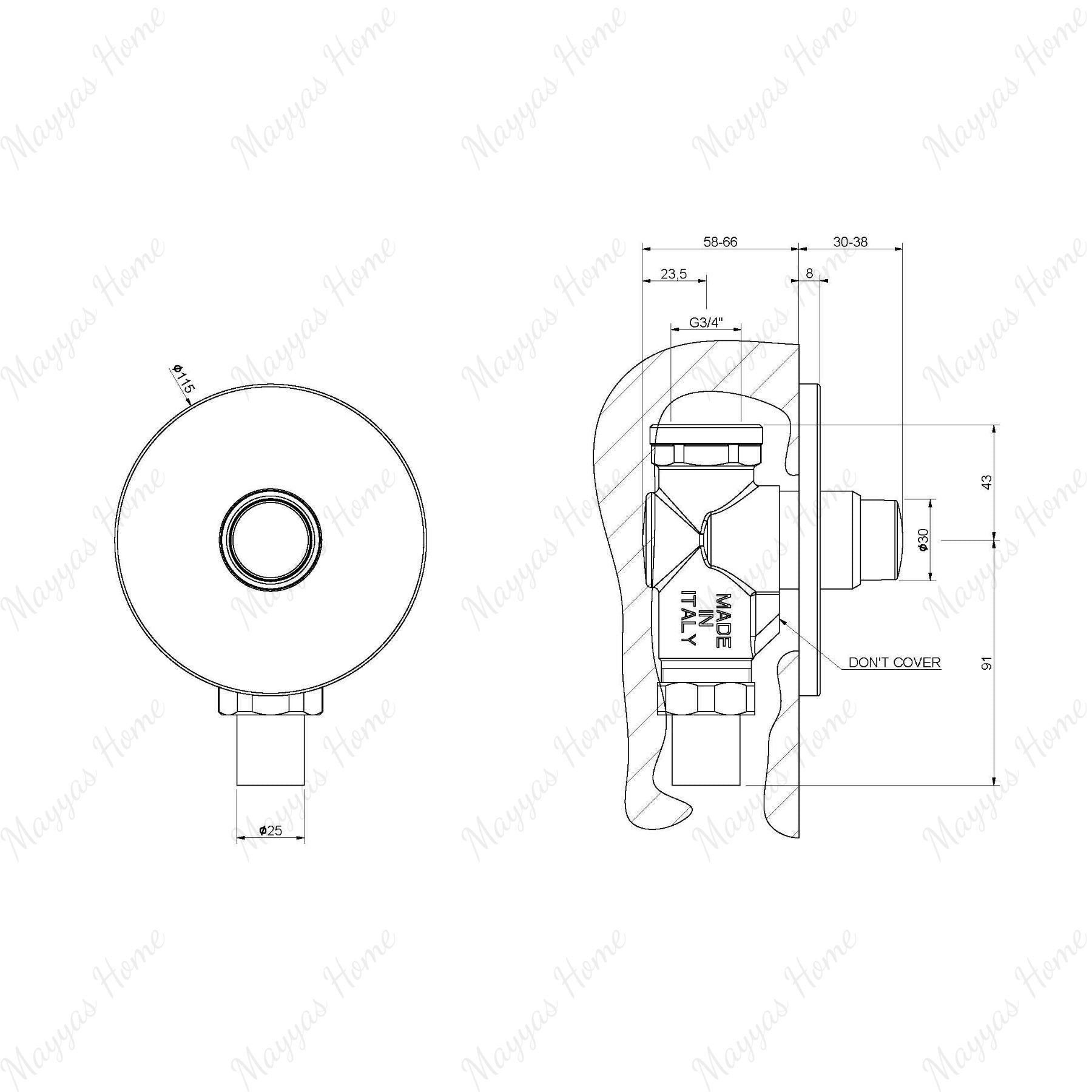 Wall-mounted timed toilet flush valve with push-button control and G 3/4” to G 1” female threaded connection. Ideal for UAE commercial, hospitality, healthcare and public washrooms.
