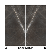 Marquin Grey 120x240cm 09mm – Book-Match Glossy Tile