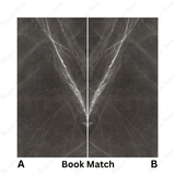 Marquin Grey 120x240cm 09mm – Book-Match Glossy Tile