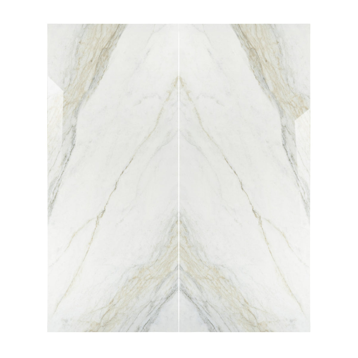 PLACIA BIANCO 120x280cm 09mm – Book-Match Glossy Porcelain Tile