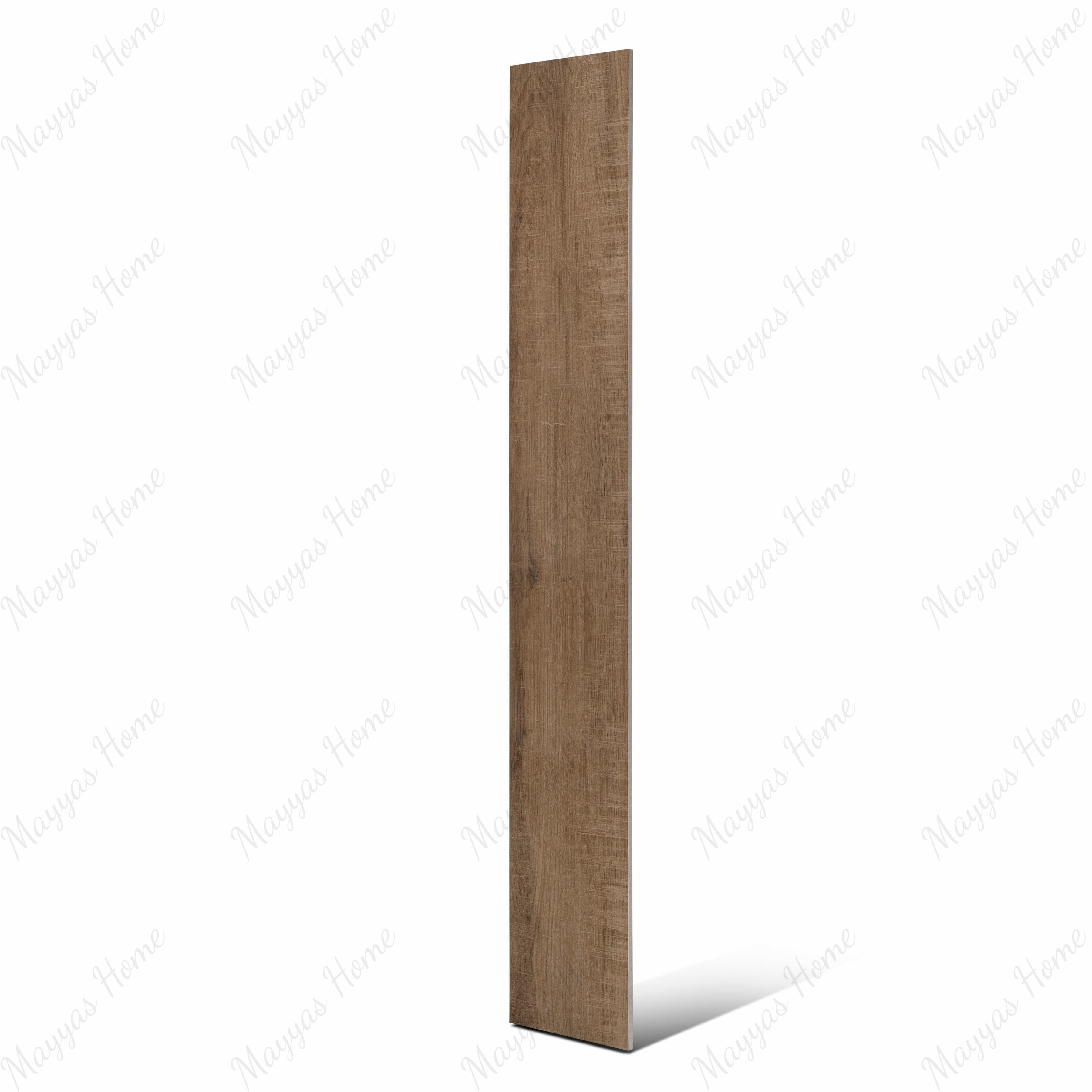 Warm tan-brown wood effect porcelain tile ideal for cozy UAE interiors