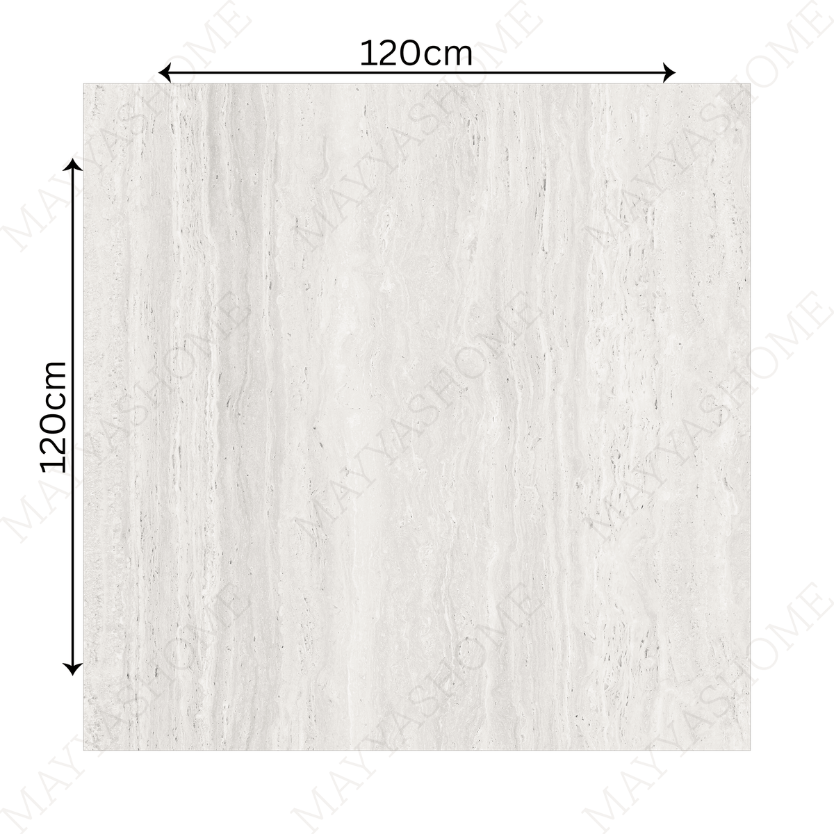 Roma Travertine Bianco 120x120cm 09mm – Matt