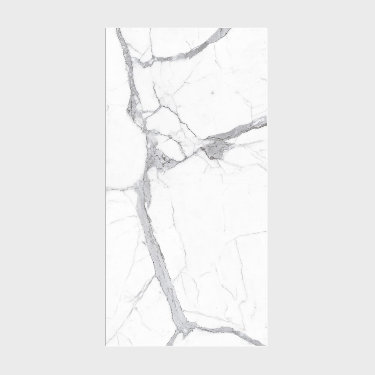 Alps Natural Statuario marble-look porcelain slab with bold grey veining