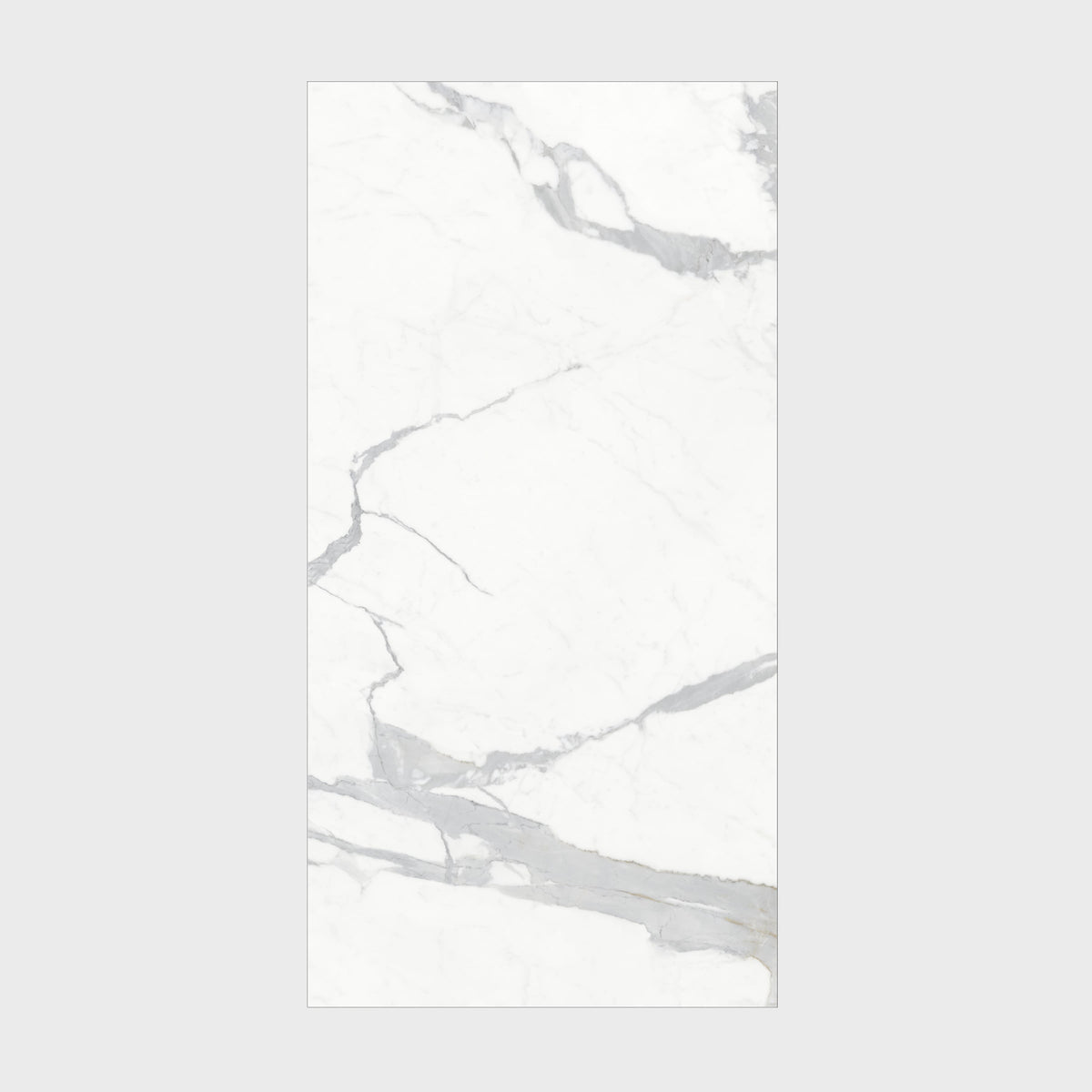 Calacatta Extra marble-look porcelain slab with bold grey veining