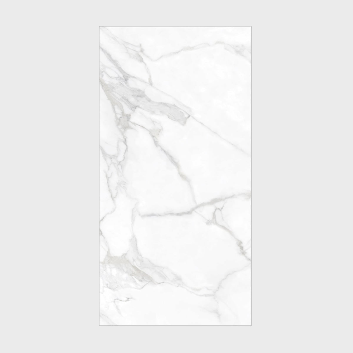 Statuario Venetian marble-look porcelain slab with soft grey veining
