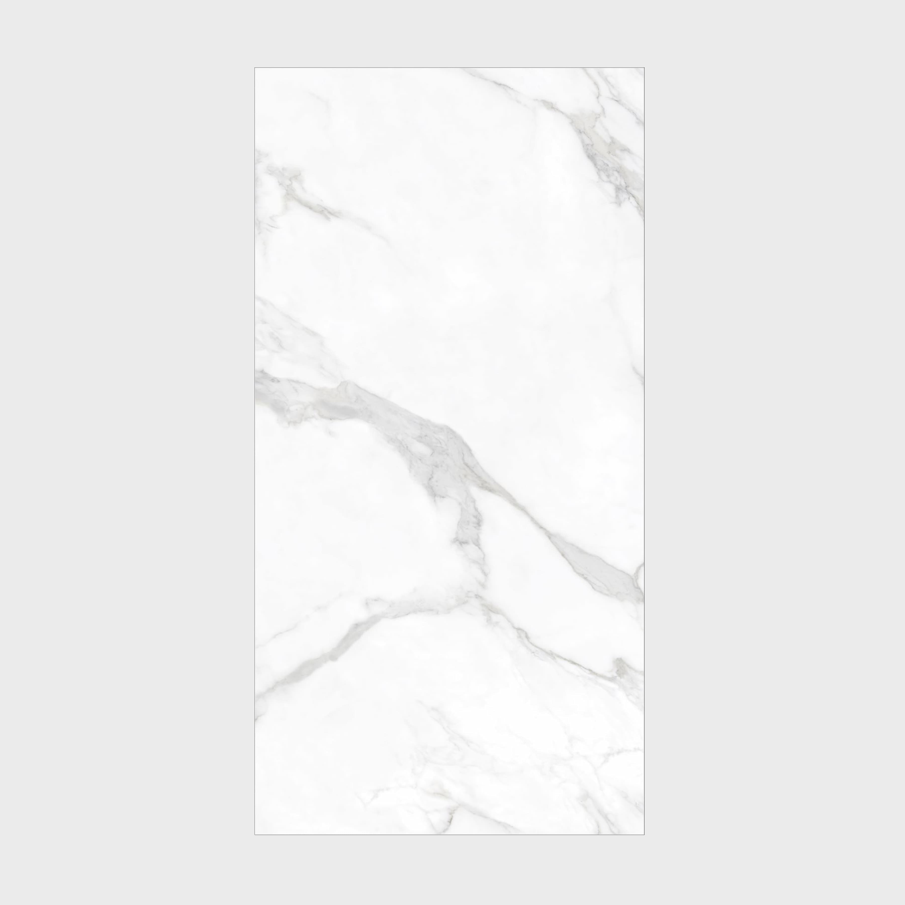Large format white marble-effect porcelain slab for luxury UAE interiors