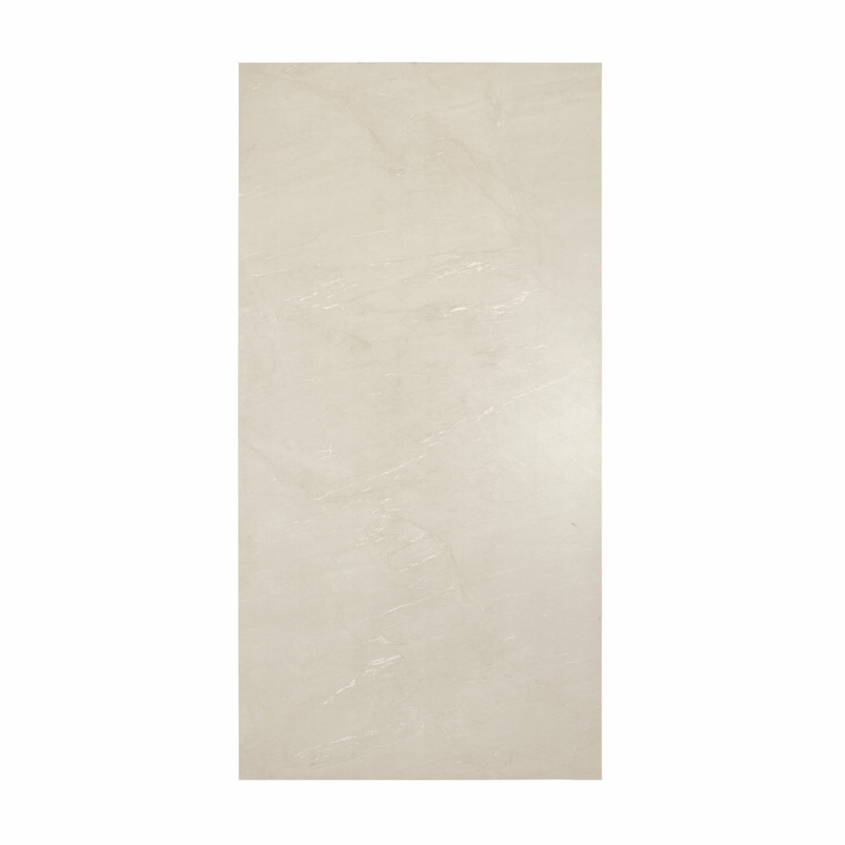 Element Cotano Dust porcelain slab displayed on easel against luxury backdrop showing soft ivory stone surface with subtle white veining for UAE interior design