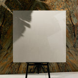 Elegant Crema 120x120cm glossy porcelain tile flat view showing warm cream marble surface with delicate beige veining