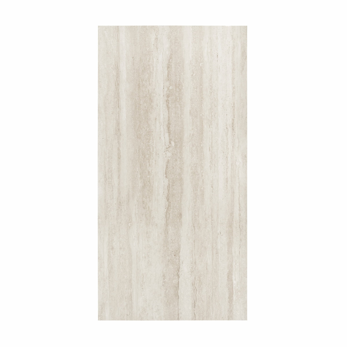 Travertine Vain Lait 120x240cm baby satin matt tile. Creamy travertine-inspired design with a soft finish, perfect for elegant modern interiors.