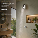 Anti-hanging shower head with adjustable jet, wall-mounted design and G1/2 male connection. Ideal for hospitals, secure facilities and public showers in UAE.
