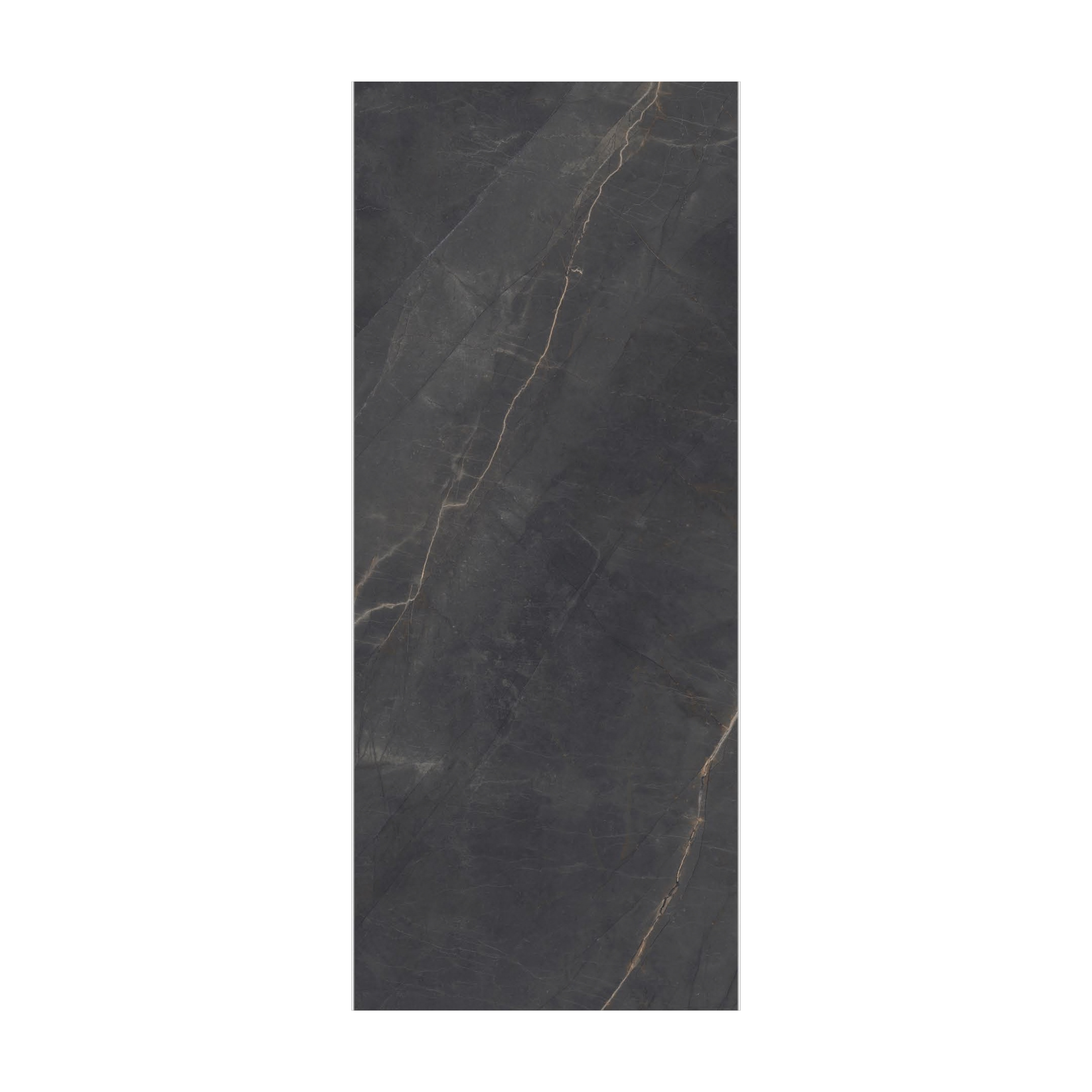 Armani Gold dark grey marble-look porcelain tile with golden veining in 80x240cm size