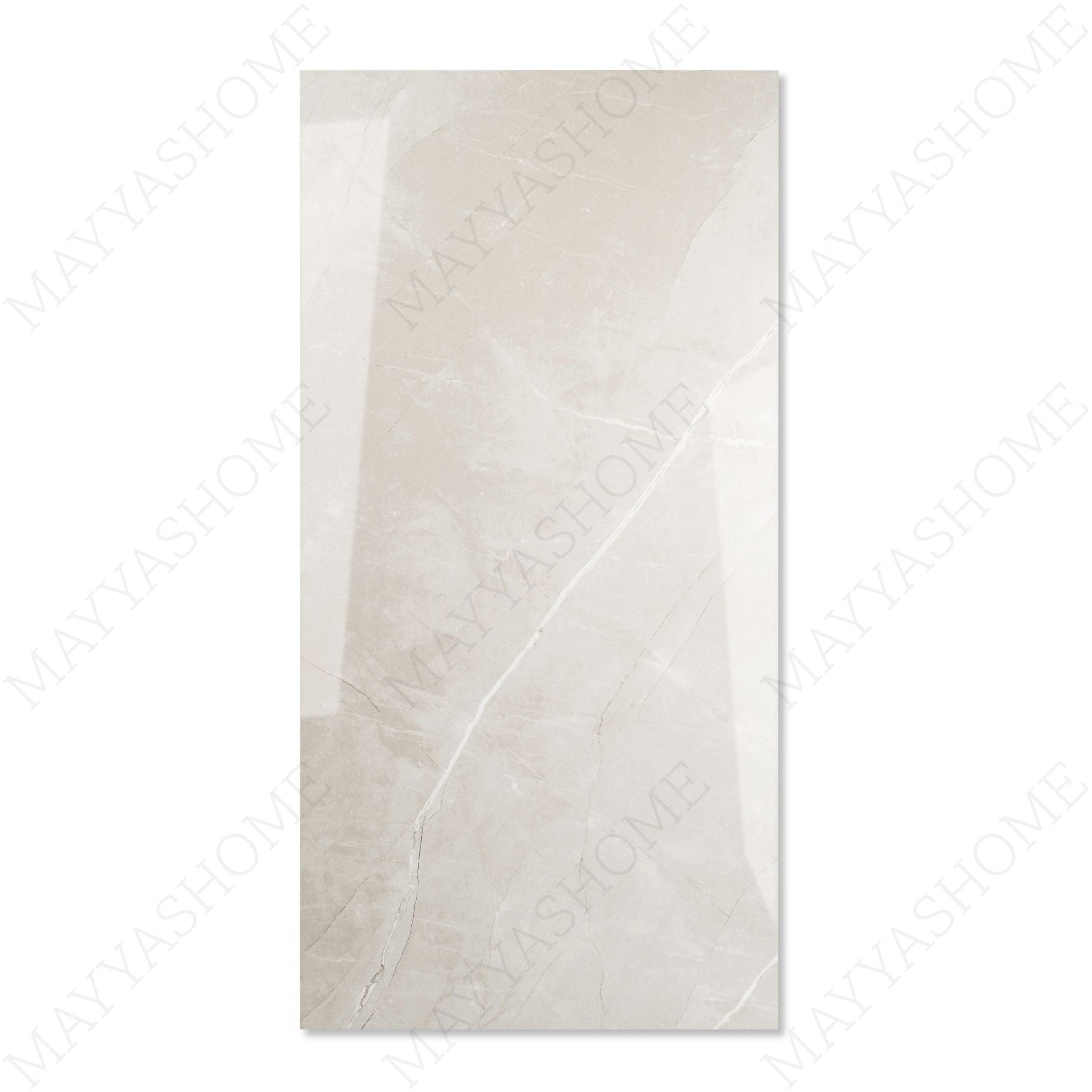 Armani Grey glossy marble effect porcelain tile 60x120cm with 9mm thickness features soft grey tones, elegant veining and polished finish for luxury interiors.