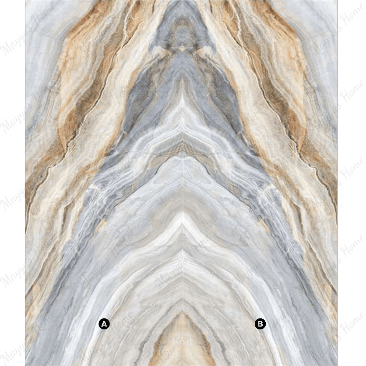 BETHANY BLUE 120x278cm 09mm – Book-Match Glossy Porcelain Tile