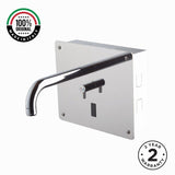 Battery-powered electronic basin mixer with built-in installation and chrome finish. Touchless, water-saving faucet for modern UAE washrooms.