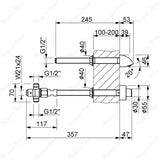 Built-in fixed jet shower head with 15–25 second timed push-button tap and G1/2 connection. Ideal for gyms, hospitals and commercial shower facilities in UAE.
