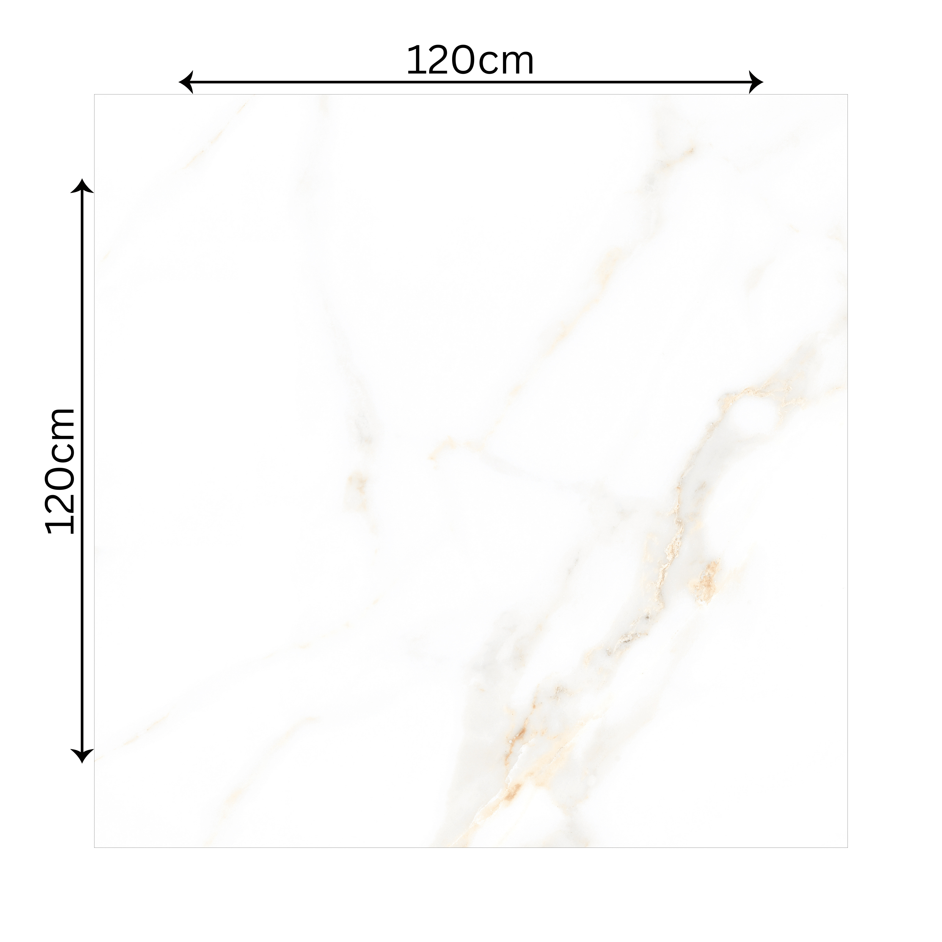 CECILA GOLD – 120x120cm glossy porcelain tile with elegant gold marble design. Large format tile perfect for luxurious flooring and wall applications.
