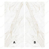 Calacatta Borghini 120x320cm glossy book-match porcelain slab with bold veining. Perfect for luxury walls, floors, and statement interiors.