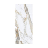 Calacatta Royal bookmatch porcelain slab in 120x280cm with 6mm thickness, featuring polished A & B patterns for luxury marble-look walls, floors and interiors.