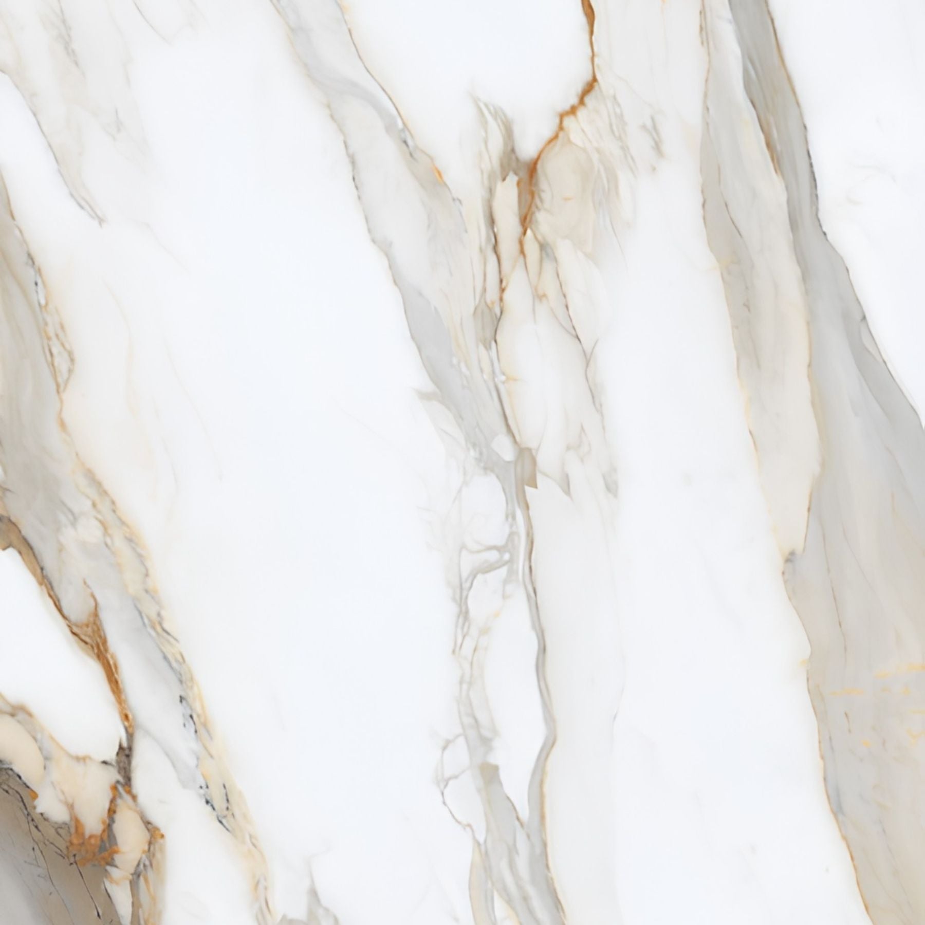 Calacatta Royal bookmatch porcelain slab in 120x280cm with 6mm thickness, featuring polished A & B patterns for luxury marble-look walls, floors and interiors.