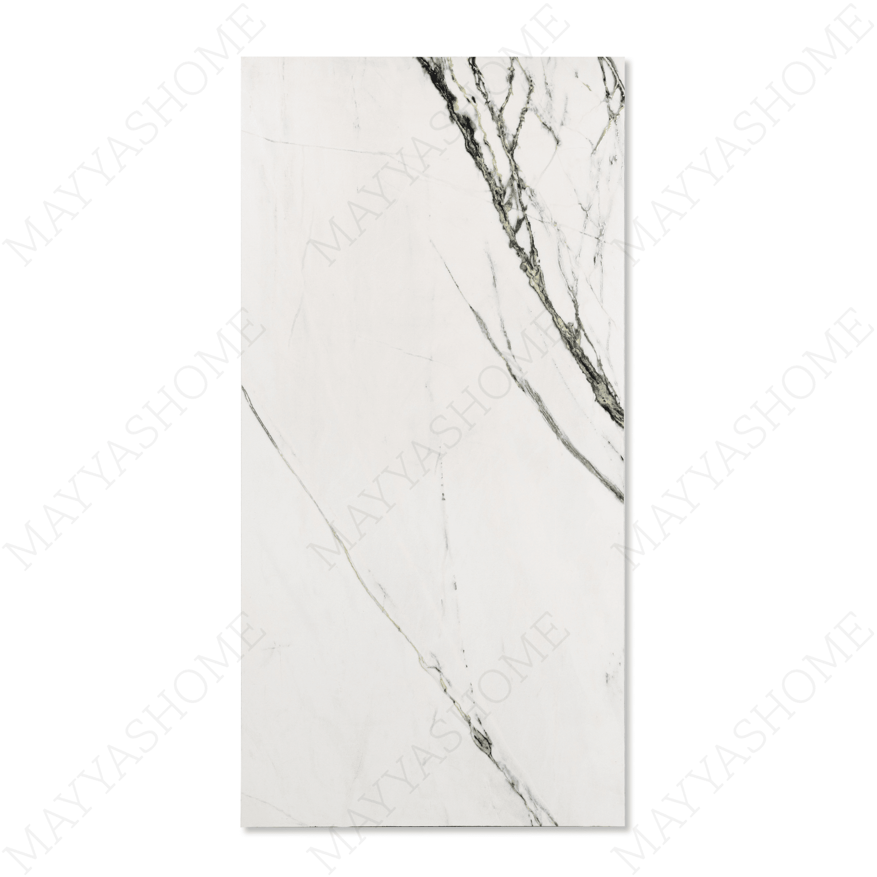 Calcutta Emerald porcelain tile 60x120cm 9mm thickness, white marble look with green veining, durable porcelain tile for luxury floors and walls.