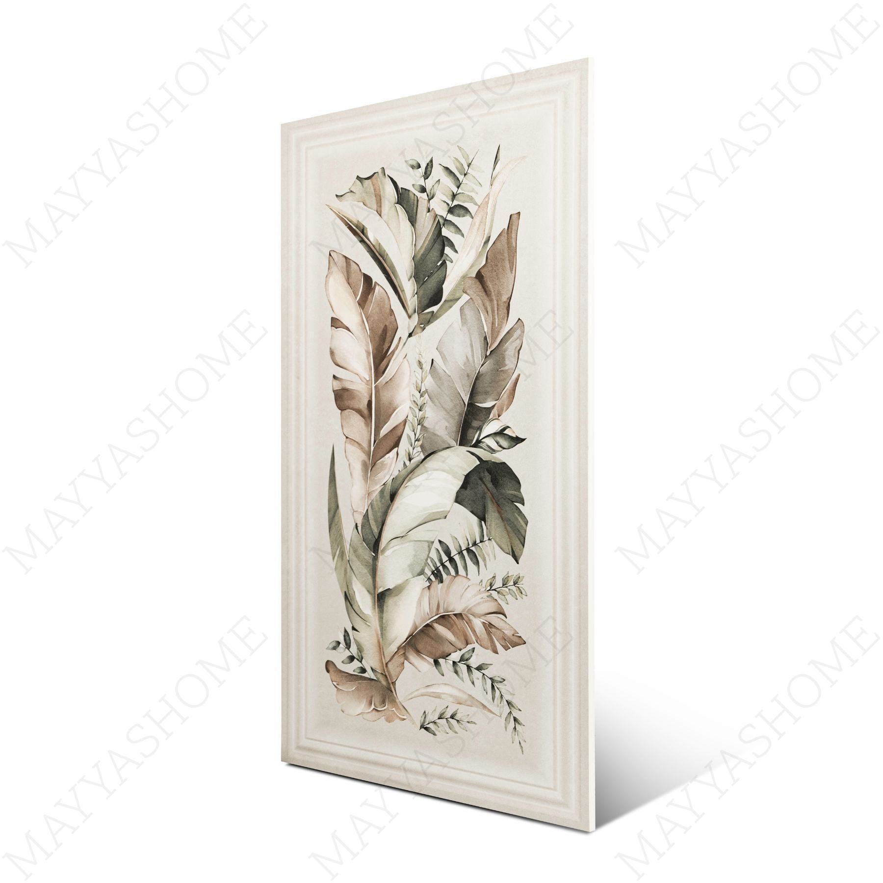 Canyon Dawn Frame Floral matt stone effect porcelain tile 60x120cm with 9mm thickness features warm tones and elegant floral detailing.