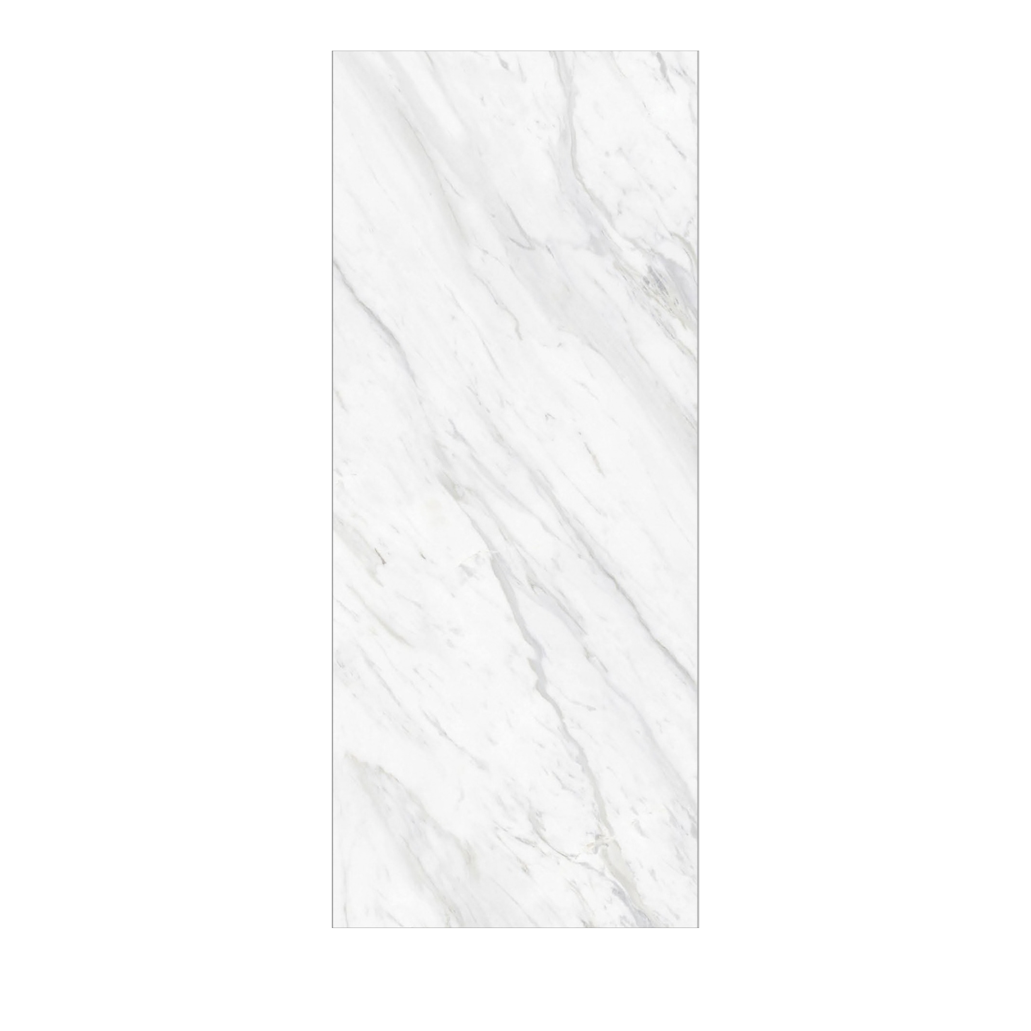 Carrara White glossy porcelain tile with soft grey marble veining in 80x240cm size