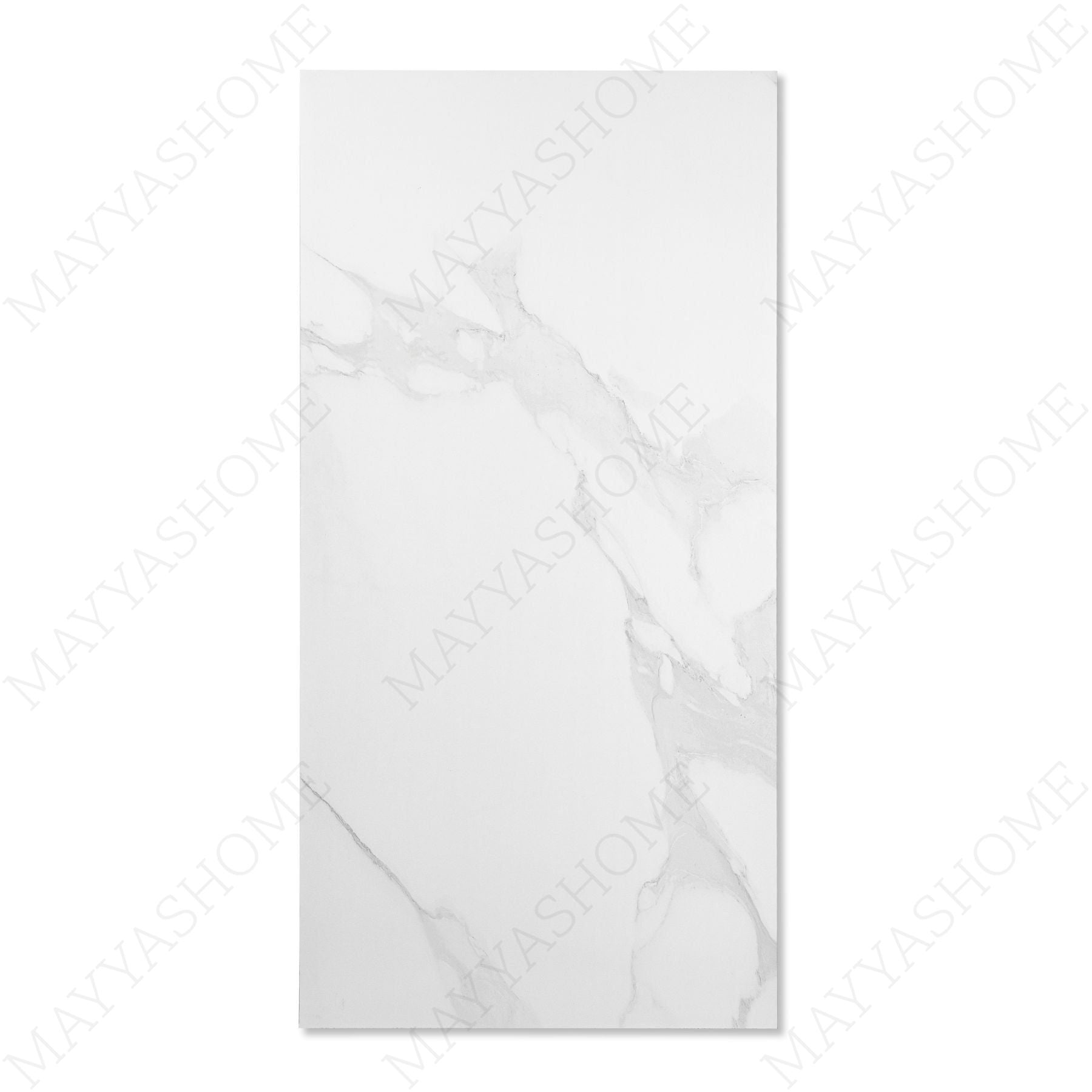 Cloud White porcelain tile in 60x120cm size with soft marble effect, clean white tones and durable 9mm thickness for walls and floors.
