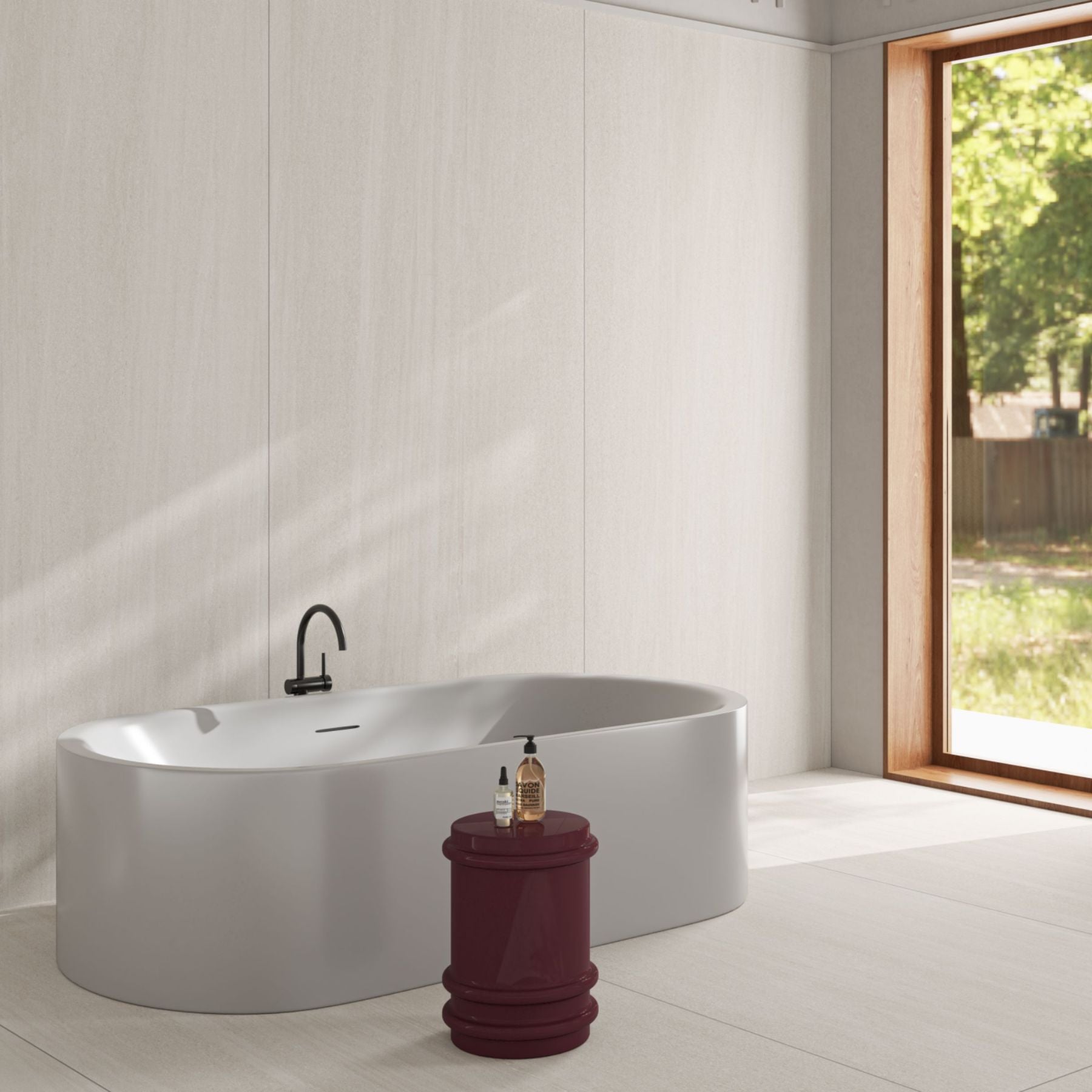 Coast Bianco Pixel Colorbody porcelain slab 120x280cm, 9mm thick, with a refined stone look for elegant floors, walls and contemporary interiors.