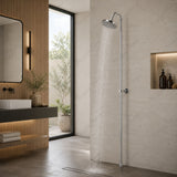 Commercial shower column with adjustable shower head, wall bracket and G1/2 female connection. Perfect for hotels, gyms, hospitals and bathrooms across UAE.