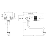 Commercial wall-mounted timed mixer tap with swivel spout, push-button activation, adjustable flow control and anti-vandal protection for UAE washrooms.