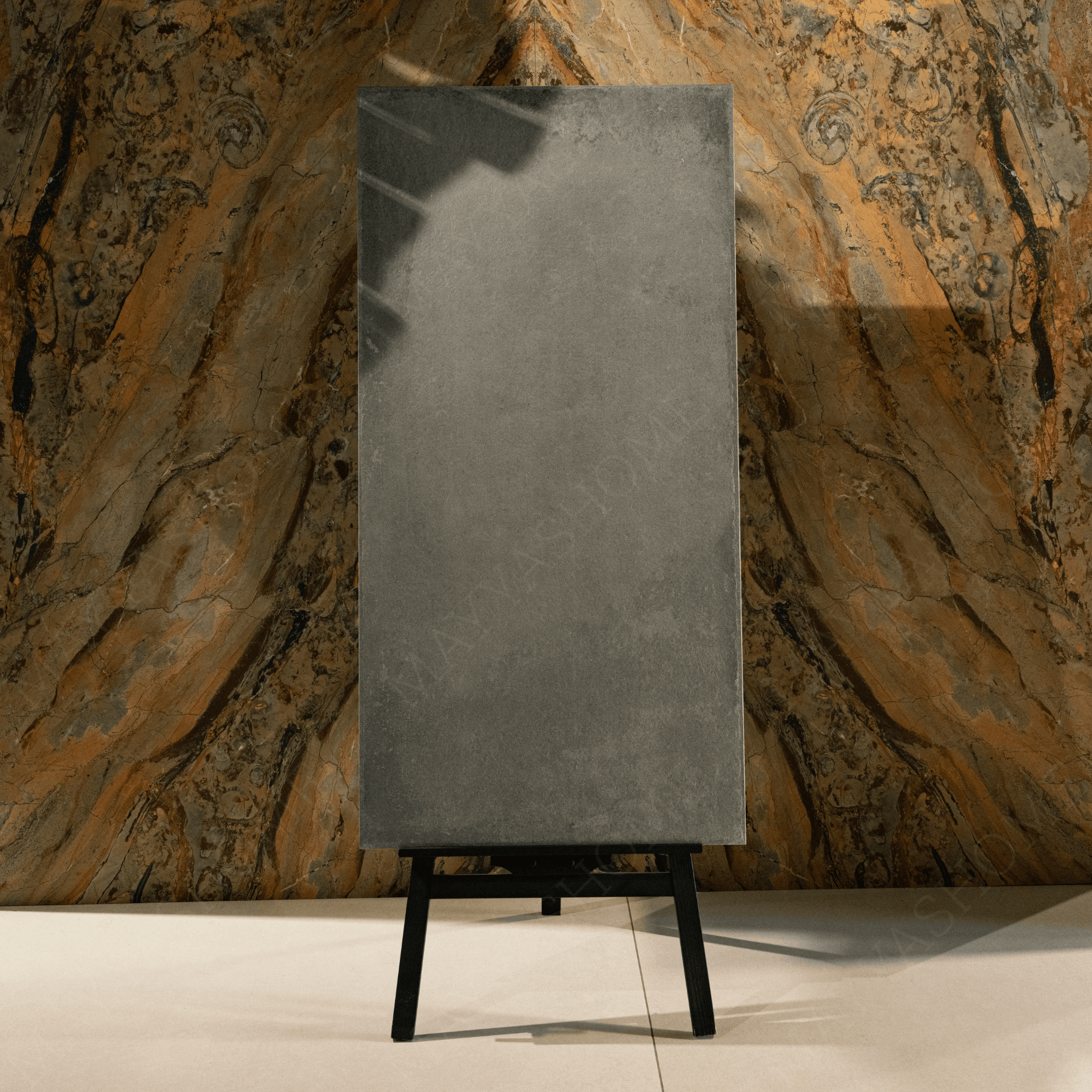 Cottage Nero Edge porcelain tile 60x120cm 9mm thickness, black stone look design, durable porcelain tile for modern floors and walls.
