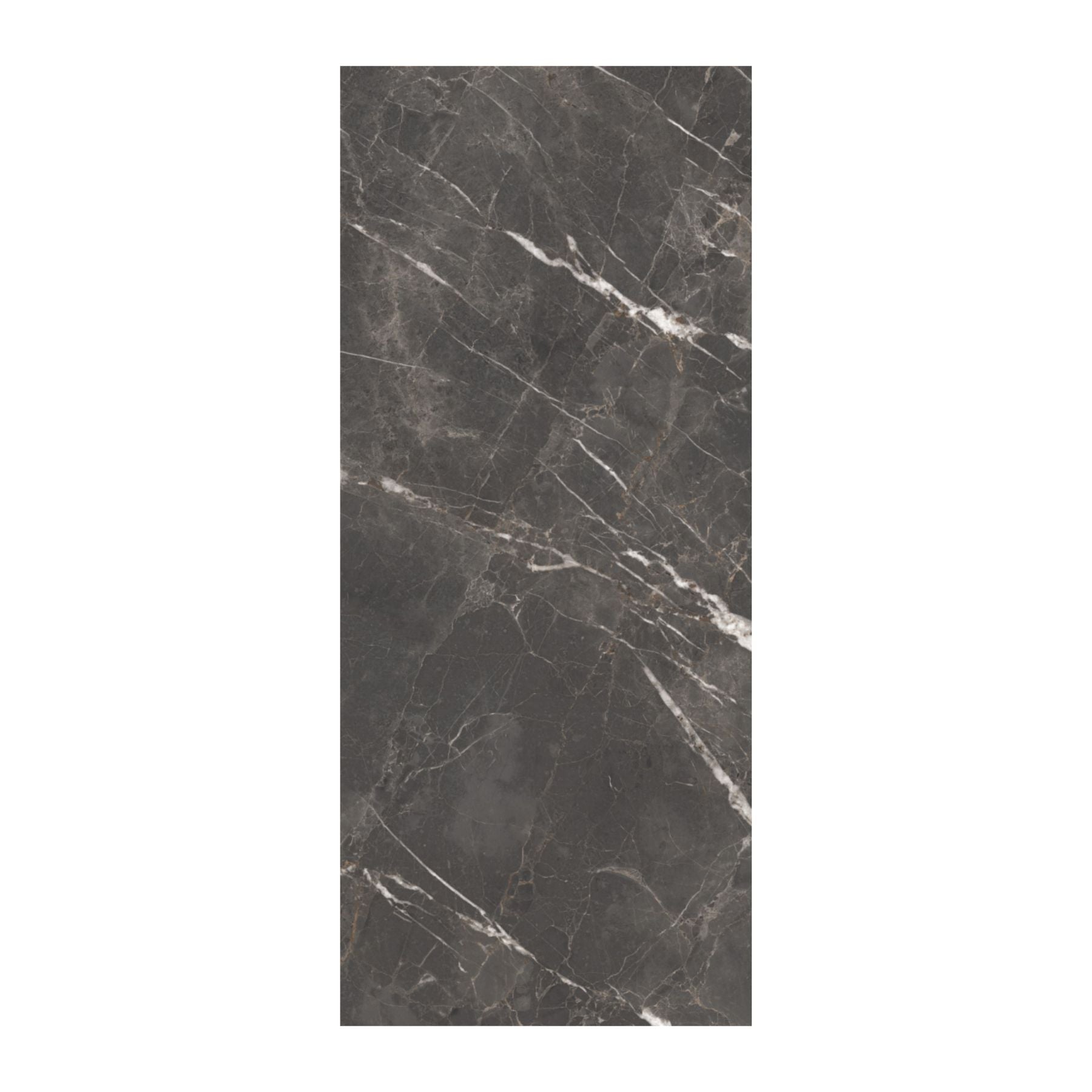 Flurry Black Shape+ Colorbody porcelain slab 120x280cm, 9mm thick, with bold veining and black marble character for floors, walls and modern interiors.