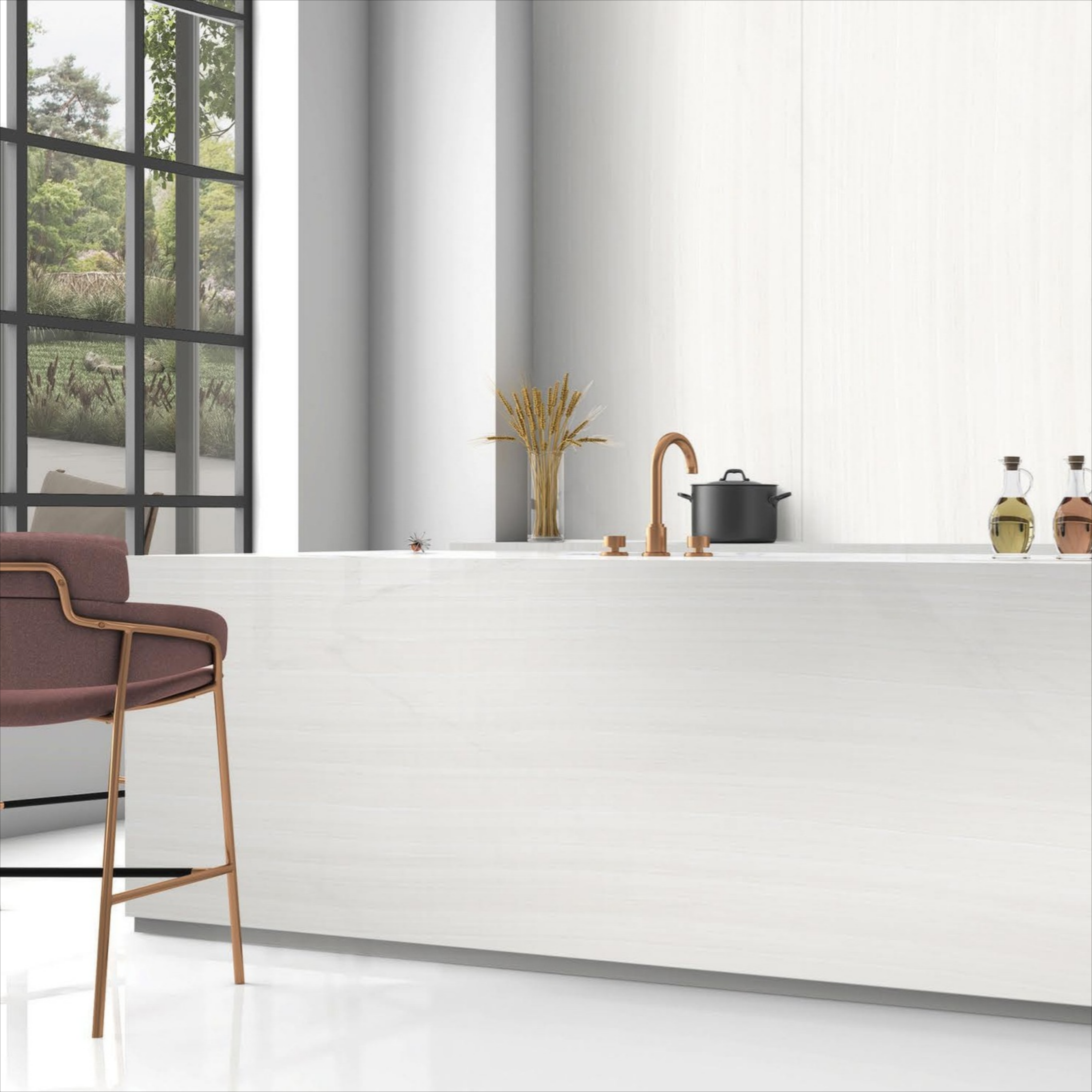 German White white body porcelain tile with elegant white design