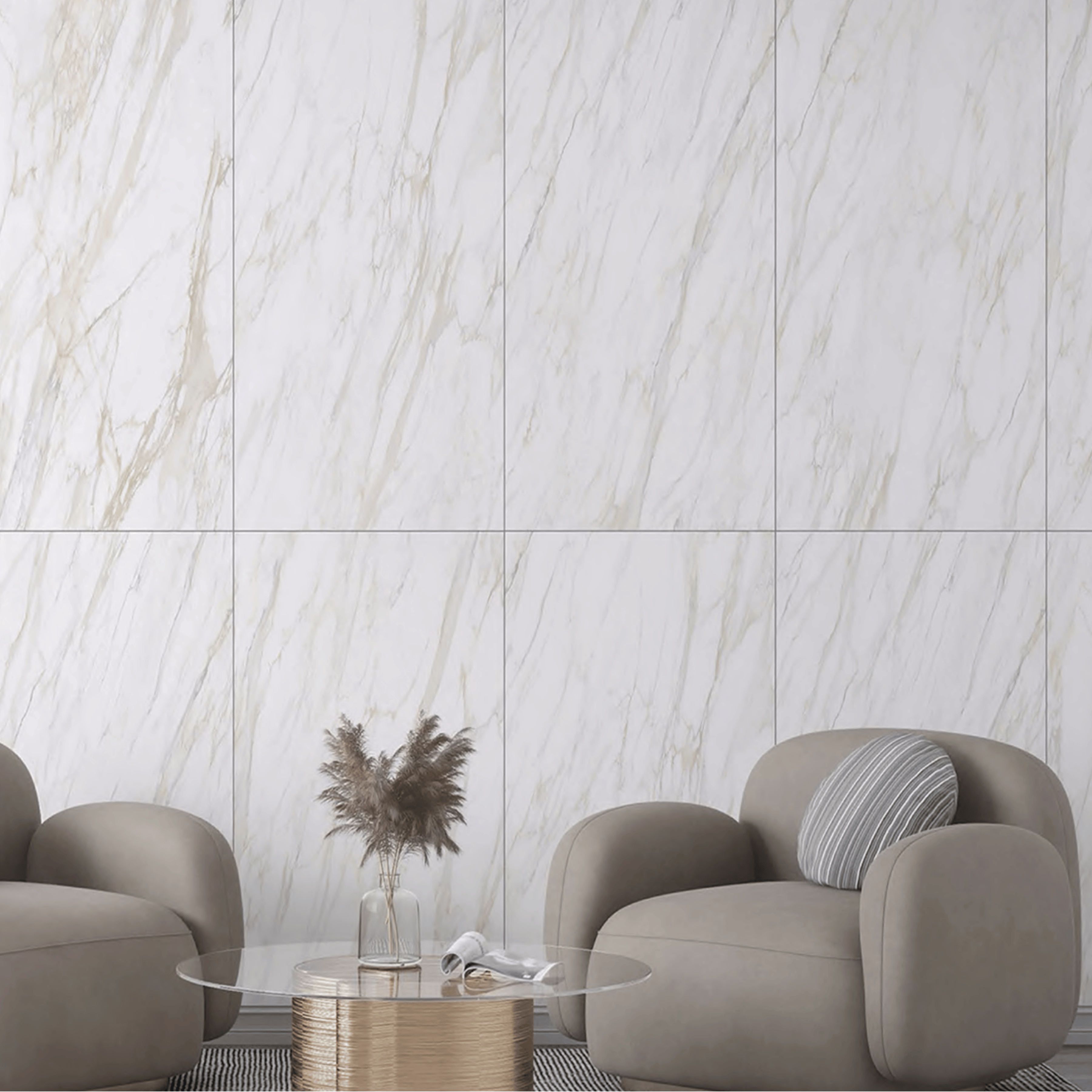Hore Statuario 120x240cm matt porcelain tile with 09mm thickness. White marble look with soft grey veins, elegant matt finish for walls and floors.