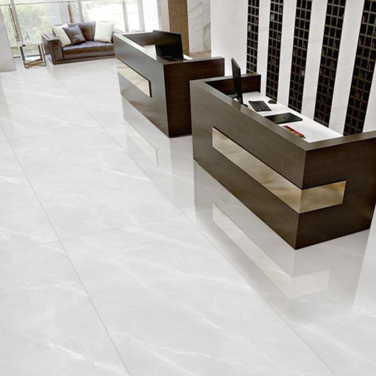 Imperio Armani Dove matt porcelain slab in 120x280cm with 6mm thickness, offering a refined marble look for premium floor, wall and contemporary interiors.