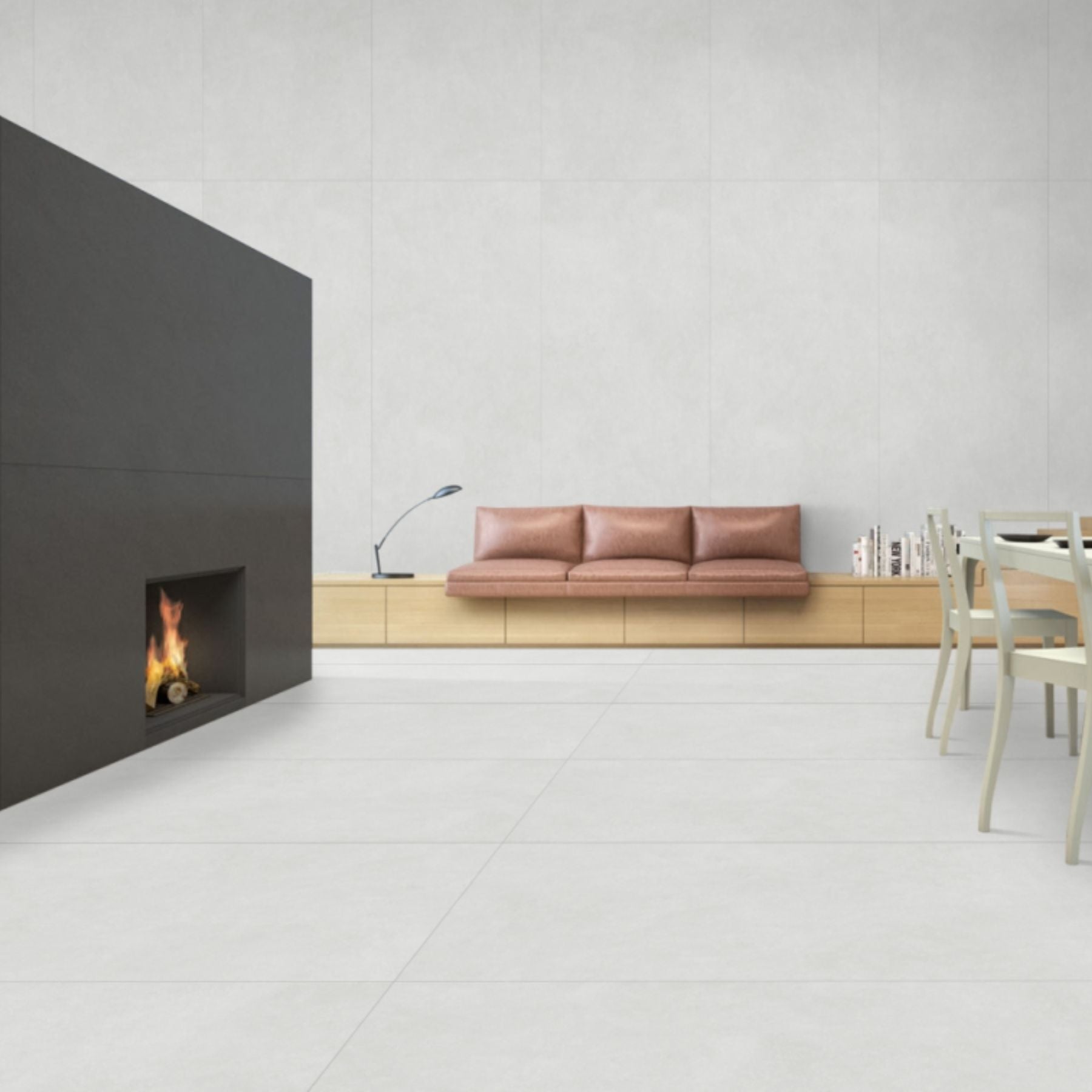 Java Smoke leather porcelain slab in 120x280cm with 6mm thickness, offering a sophisticated stone look for premium floors, walls and contemporary interiors.
