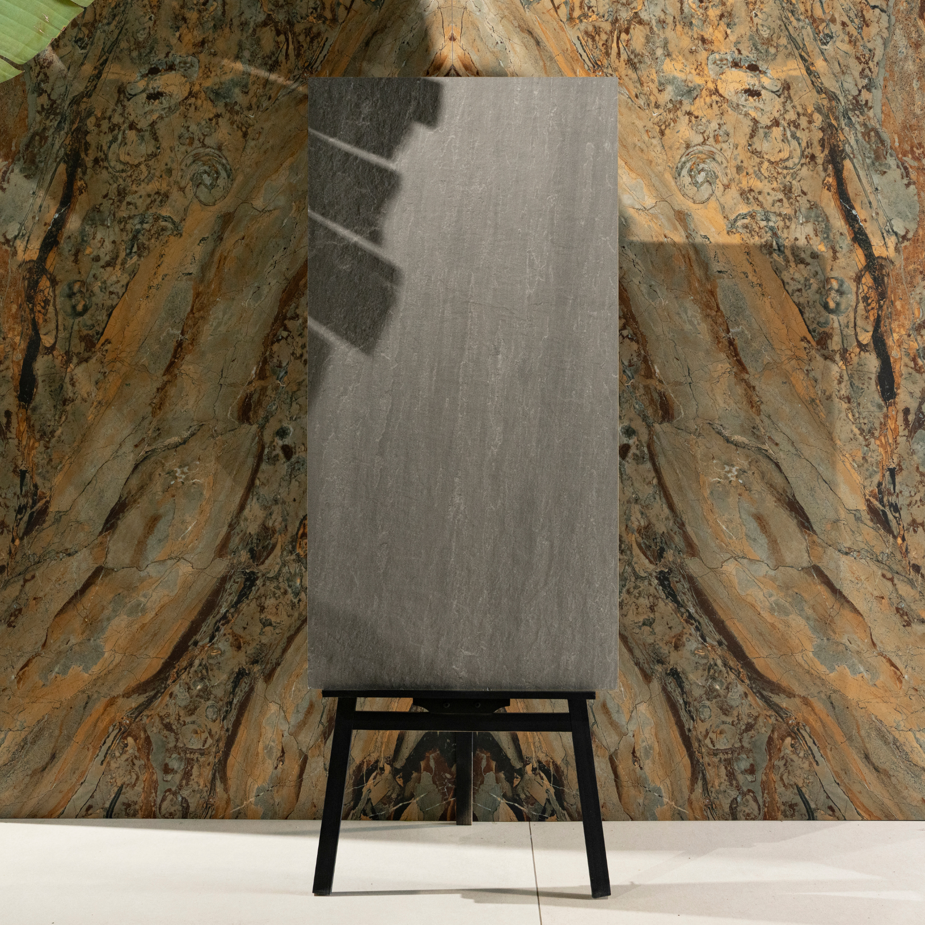 Kandra Grey porcelain tile 60x120cm 2mm thickness, grey stone look design, durable porcelain tile for modern floors and walls.