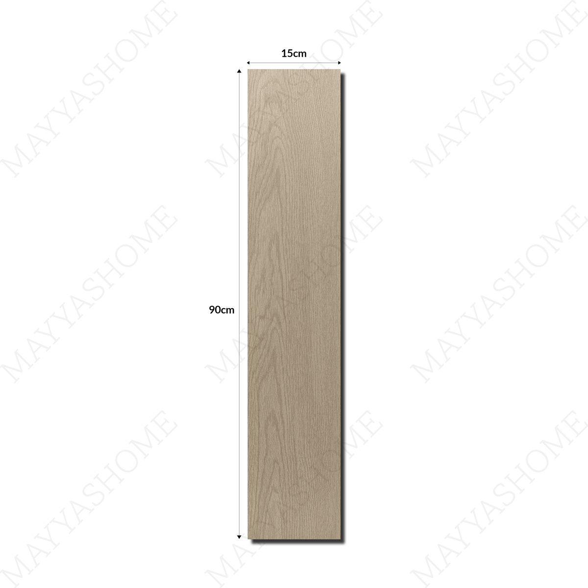  Light Elm 15x90cm porcelain slab with a wood-look finish. Durable, elegant, and low-maintenance—perfect for flooring and modern interiors.