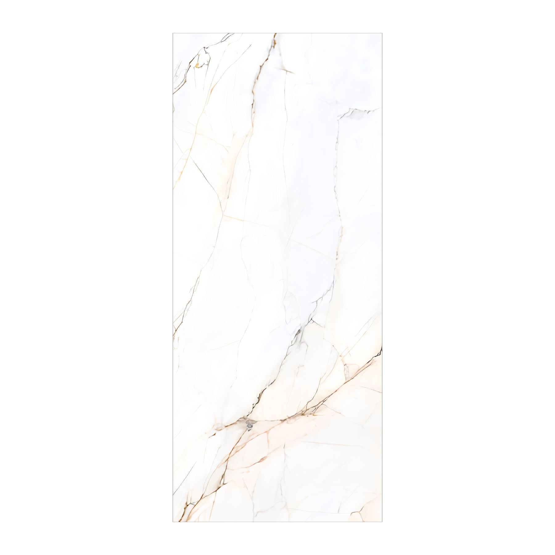 Lincoln Oro polished porcelain tile in 120x280cm with 6mm thickness. Extra-large floor and wall tile for premium residential and commercial interiors.
