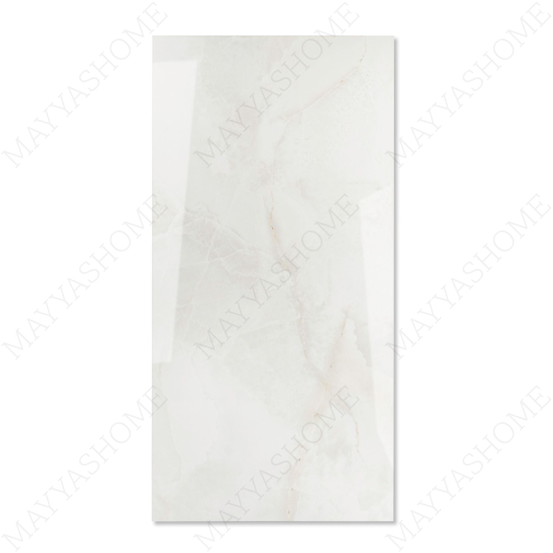 Louis Onyx Beige glossy onyx effect porcelain tile 60x120cm with 9mm thickness features warm beige tones, layered depth and polished finish.