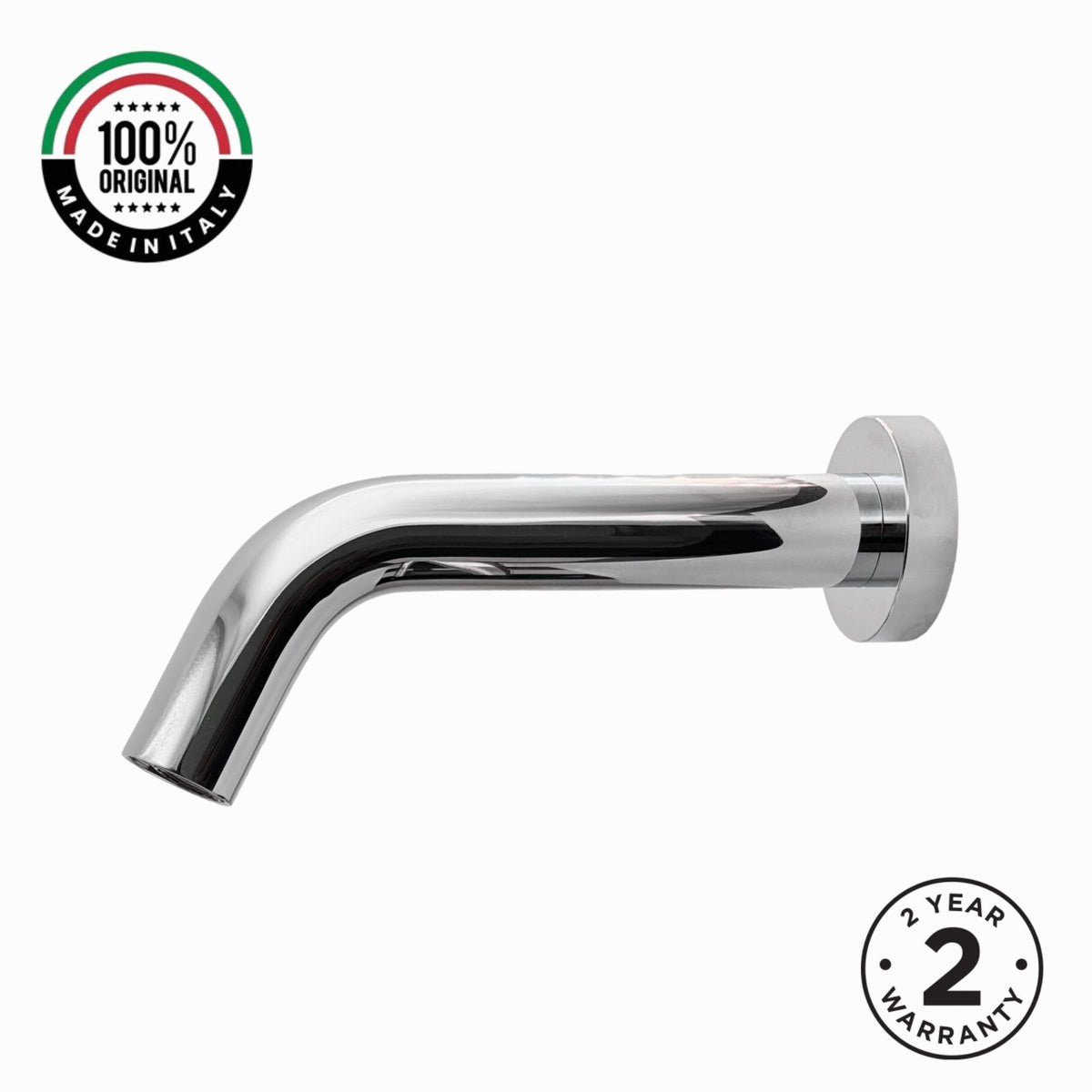 Luxury wall-mounted battery powered sensor tap with touchless operation, anti-legionella protection and vandal-proof design. Shop Mayyas Home UAE.