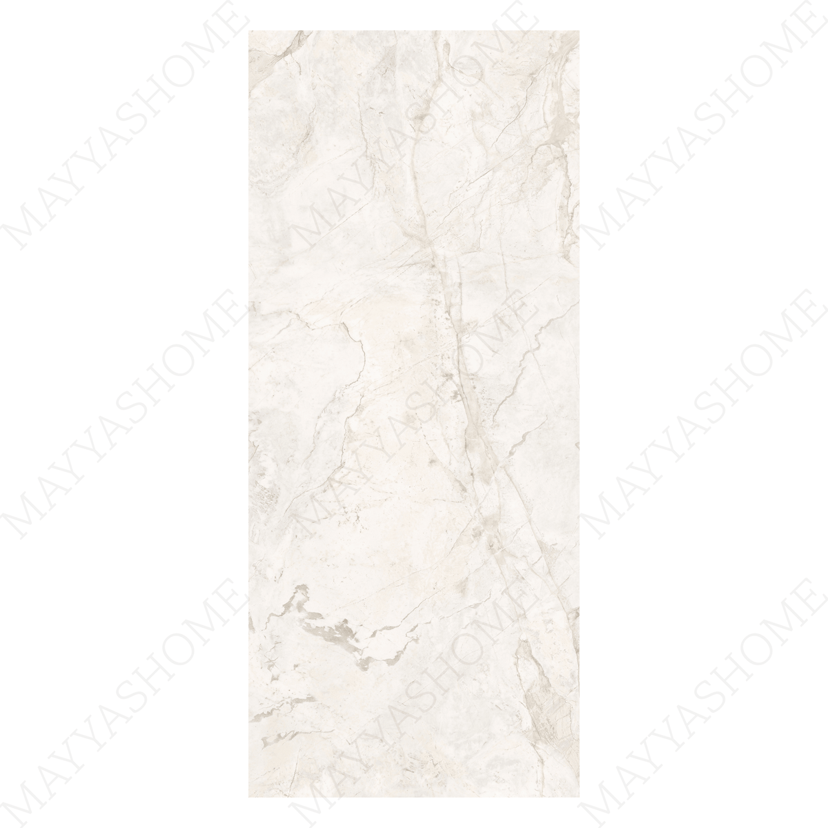 Marmo Ice 120x278cm glossy porcelain tile. Cool white tones with sleek finish, 09mm durable slab, seamless luxury look for modern interiors.
