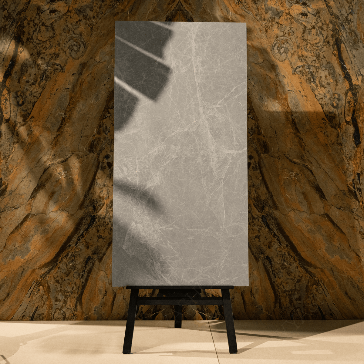  Marvel Grey White porcelain tile 60x120cm with 9mm thickness features a modern marble look, durable porcelain body for floors and walls.