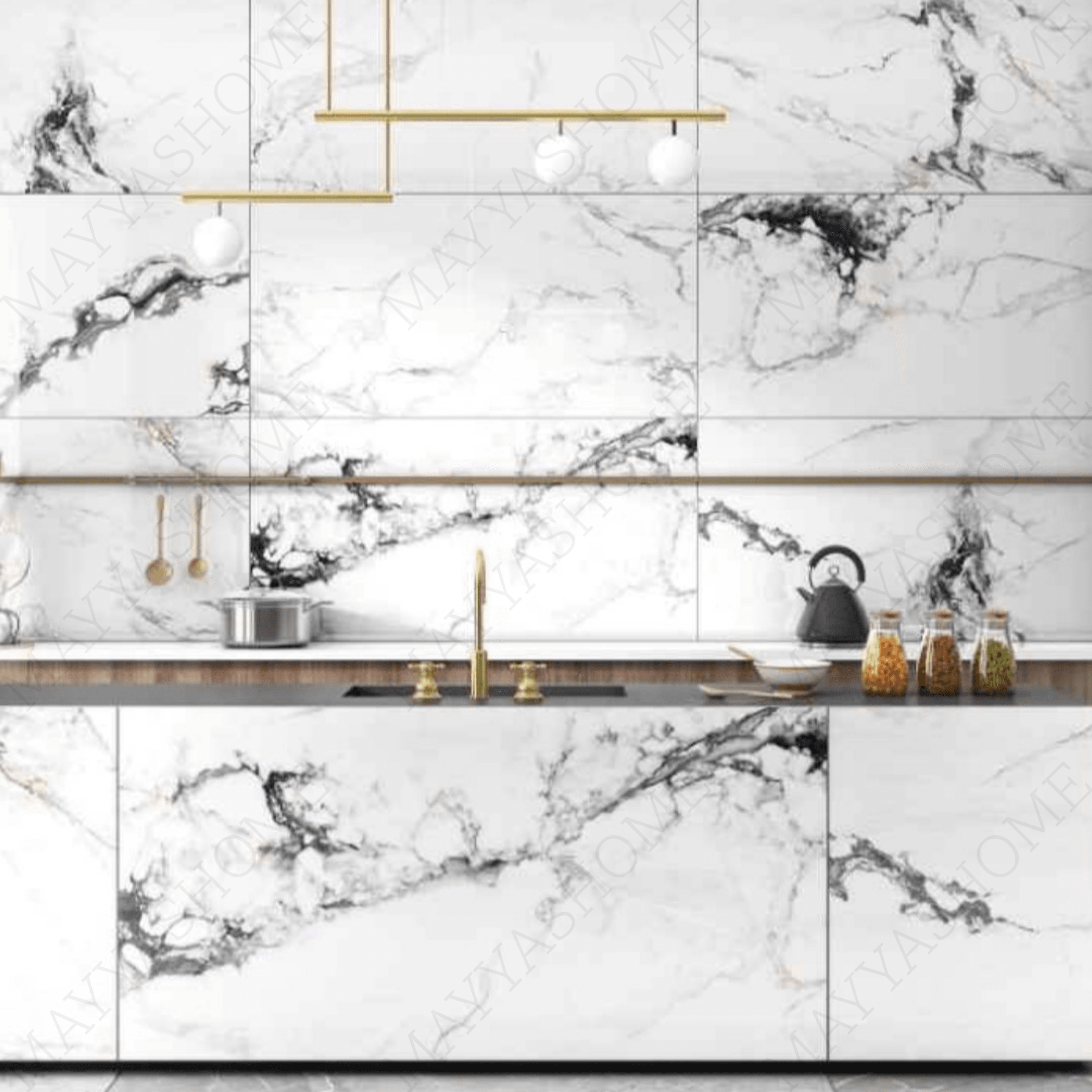 NERO PICASSO 120x278cm dark marble look tile with artistic veining and a luxurious glossy finish. A premium large format tile for sophisticated interiors.